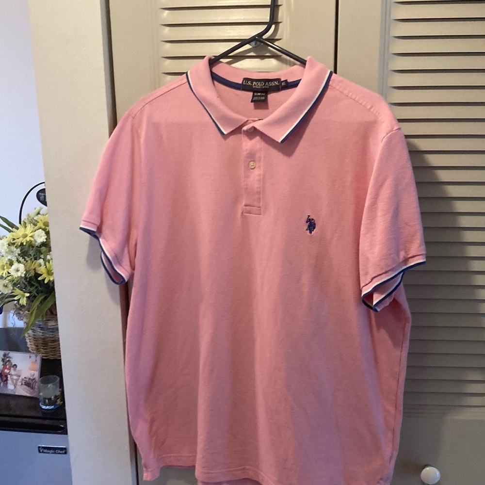 Mens Polo Shirt.  U. S. Polo Assn. XL Pink Short Sleeve.